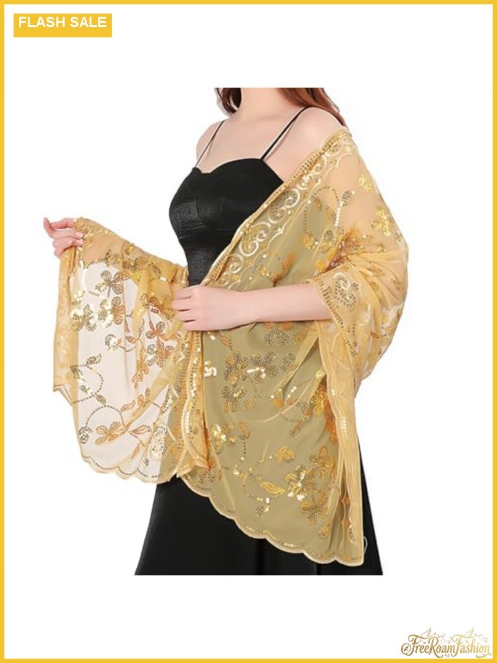 Sequin Sheer Mesh Shawl Wrap Women Sparkly 1920s Style One Size Tulle